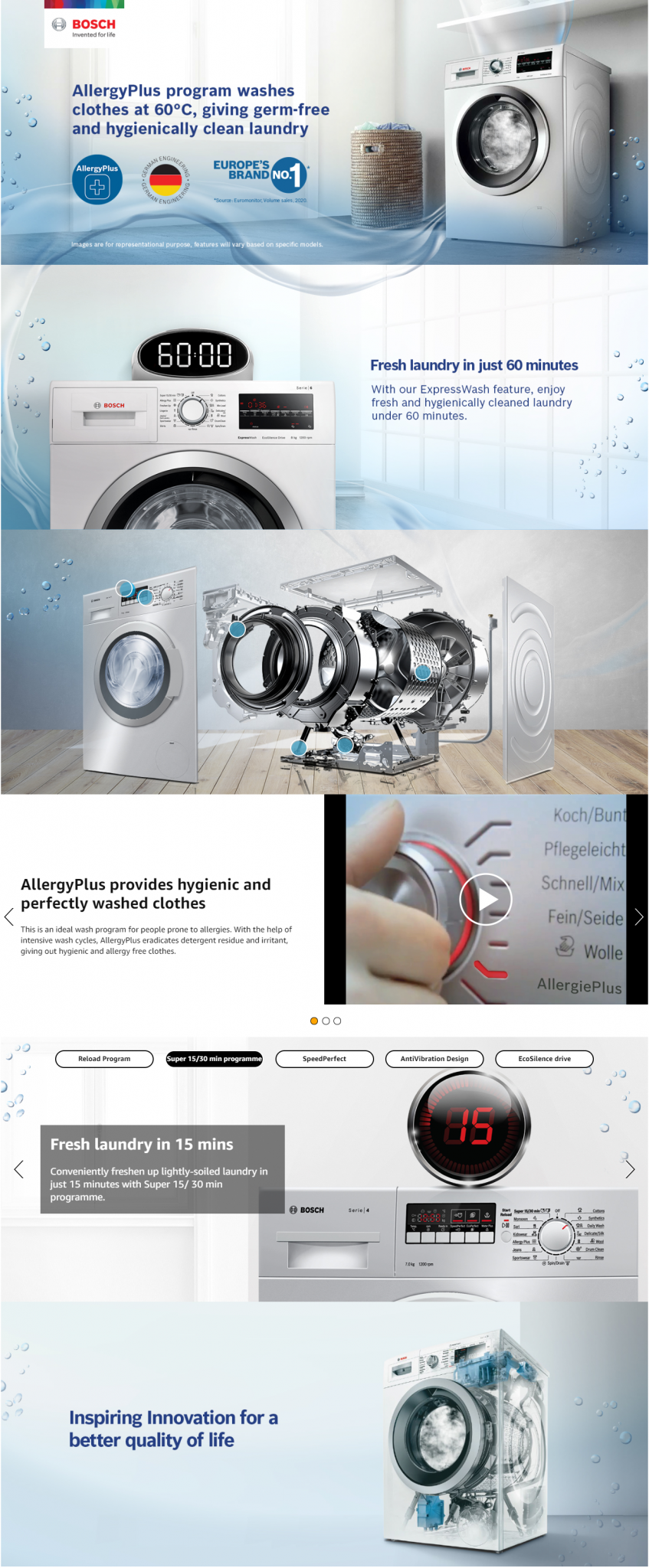 Bosch 7 kg FullyAutomatic Front Loading Washing Machine (WAK24168IN