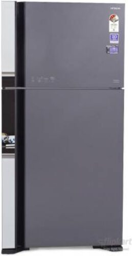 Hitachi 565 L Frost Free Double Door 3 Star Refrigerator  (Glass Grey, R-VG610PND3)