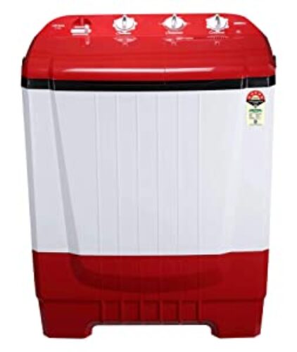 Onida 8 kg 5 Star Rating, Auto Scrubber Semi Automatic Top Load Red  (S80ONR)
