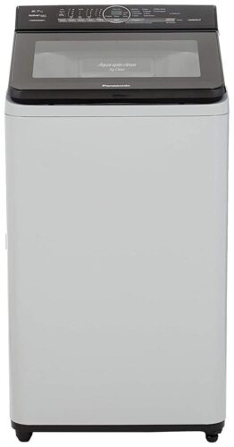 Panasonic 6.7 kg Built-in Heater Fully-Automatic Top Loading Washing Machine (NA-F67V8LRB,Silver,Advanced Active Foam Wash)