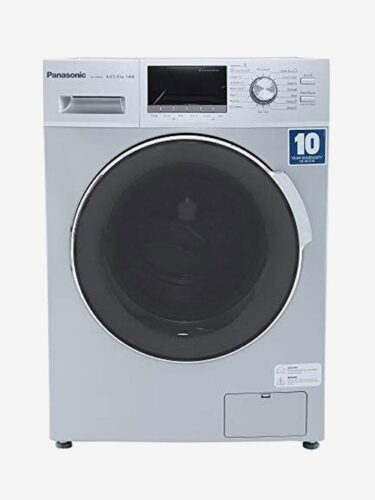 Panasonic 8 kg Fully-Automatic Front Loading Washing Machine (NA-128XB1L01, Silver, Inbuilt Heater)